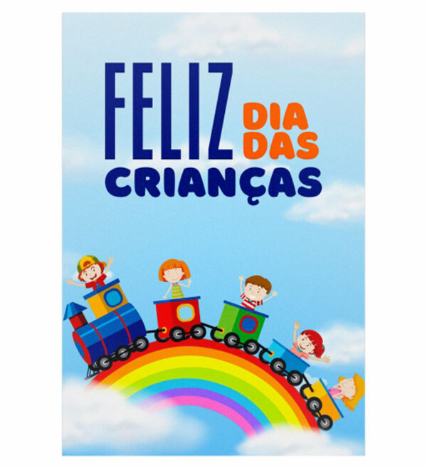 Painel de Festa Retangular 3D Dia das Crianças Casadinho 1,50m x 2,20