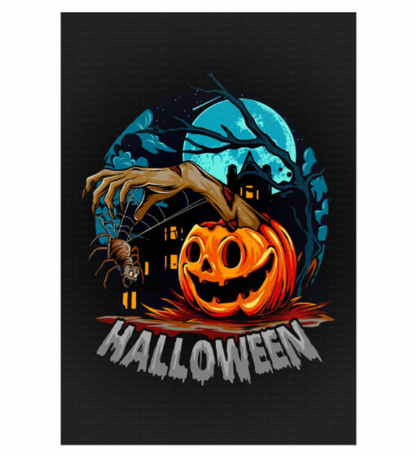 Painel de Festa Retangular 3D Halloween Casadinho 1,50m x 2,20