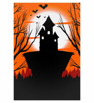 Painel de Festa Retangular 3D Halloween Casadinho 1,50m x 2,20