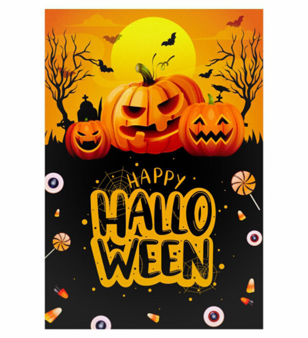 Painel de Festa Retangular 3D Halloween Casadinho 1,50m x 2,20