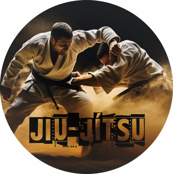 Painel Redondo 3D Jiu-Jitsu Tecido Sublimado 1,50m x 1,50m