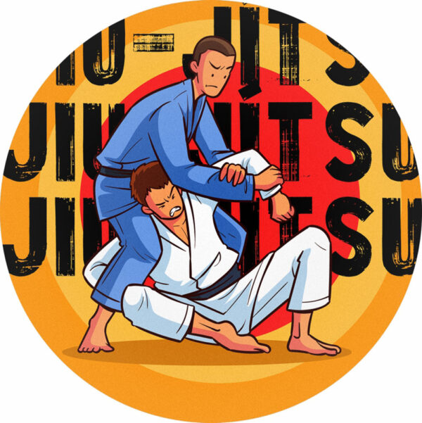 Painel Redondo 3D Jiu-Jitsu Tecido Sublimado 1,50m x 1,50m