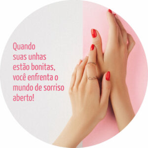 Painel Redondo 3D Unhas Manicure Tecido Sublimado 1,50m x 1,50m