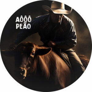 Painel Redondo 3D Cowboy Tecido Sublimado 1,50m x 1,50m