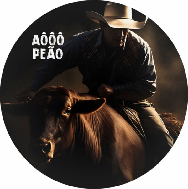 Painel Redondo 3D Cowboy Tecido Sublimado 1,50m x 1,50m
