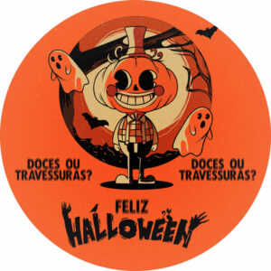 Painel Redondo 3D Halloween Tecido Sublimado 1,50m x 1,50m