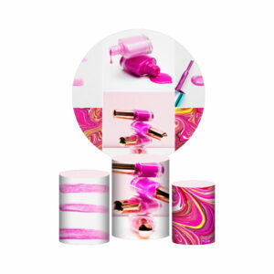 Trio Capa Cilindro + Painel Redondo 3D Unhas Manicure 1,50m Veste Fácil