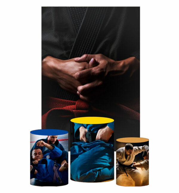 Kit Casado Jiu-Jitsu Trio Capa Cilindro Retangular Tecido