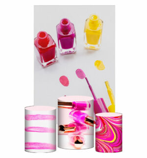Kit Casado Unhas Manicure Trio Capa Cilindro Retangular Tecido
