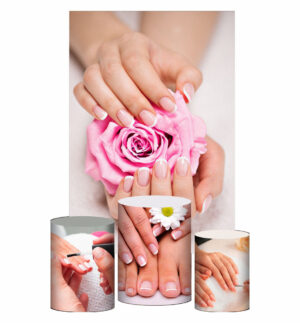 Kit Casado Unhas Manicure Trio Capa Cilindro Retangular Tecido