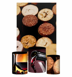 Kit Casado Vinho Trio Capa Cilindro Retangular Tecido