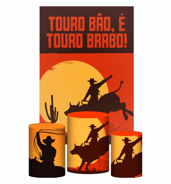 Kit Casado Cowboy Trio Capa Cilindro Retangular Tecido