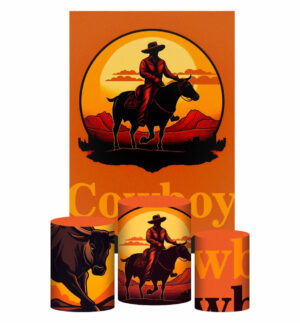 Kit Casado Cowboy Trio Capa Cilindro Retangular Tecido