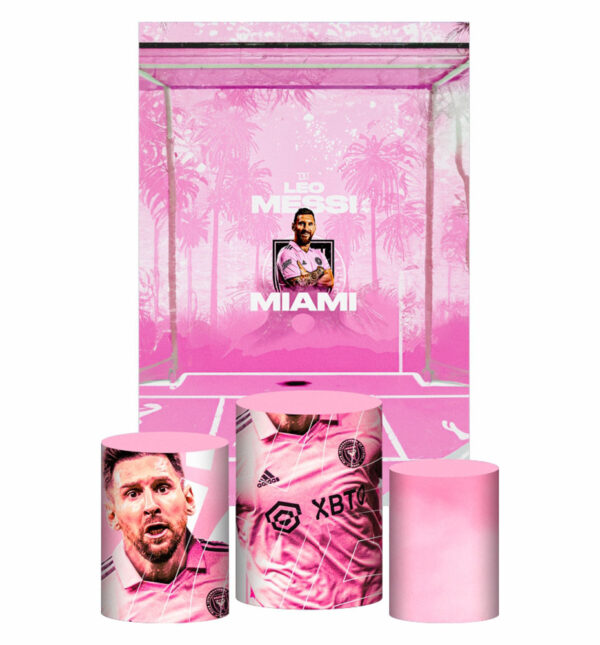 Kit Casado Inter Miami Messi Trio Capa Cilindro Retangular Tecido