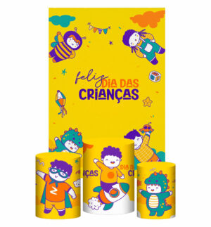 Kit Casado  Dia das Crianças Trio Capa Cilindro Retangular Tecido