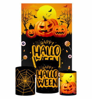 Kit Casado  HalloweenTrio Capa Cilindro Retangular Tecido