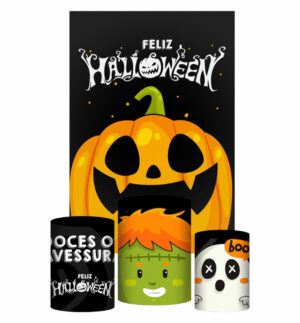 Kit Casado  HalloweenTrio Capa Cilindro Retangular Tecido