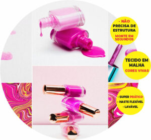 Painel Redondo 3D Unhas Manicure Abre Fácil Tecido 1,50m X 1,50m