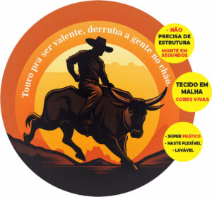 Painel Redondo 3D Cowboy  Abre Fácil Tecido 1,50m X 1,50m
