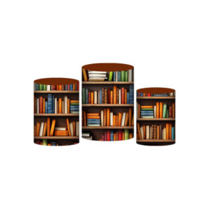 Trio Capa Cilindro Estante Livros 3D Em Tecido Com Elástico