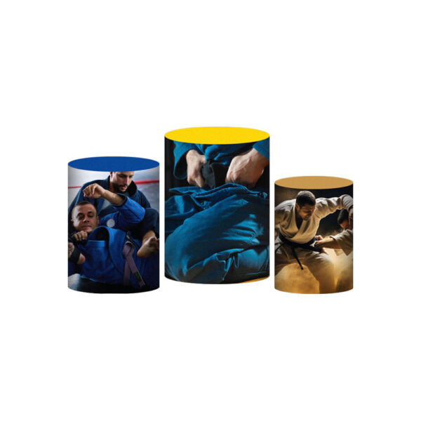 Trio Capa Cilindro Jiu-Jitsu 3D Em Tecido Com Elástico