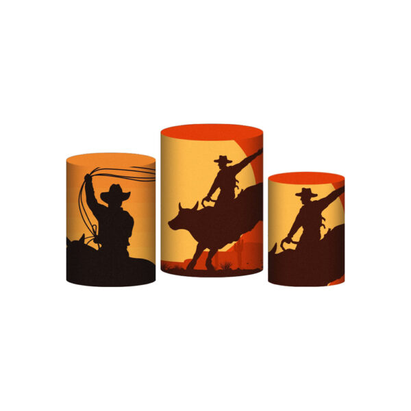 Trio Capa Cilindro Cowboy 3D Em Tecido Com Elástico
