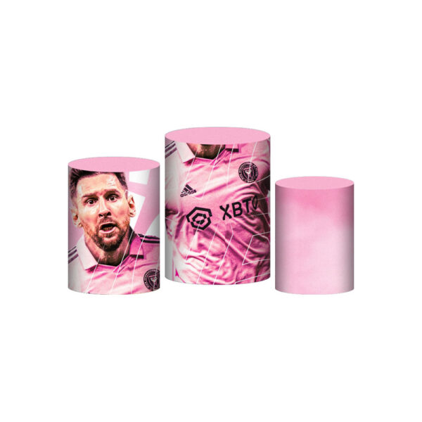 Trio Capa Cilindro Inter Miami Messi 3D Em Tecido Com Elástico