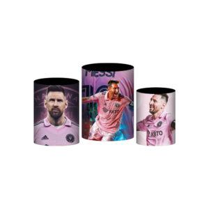 Trio Capa Cilindro Inter Miami Messi 3D Em Tecido Com Elástico