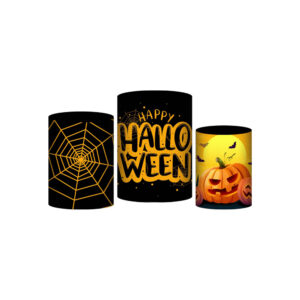 Trio Capa Cilindro Halloween 3D Em Tecido Com Elástico