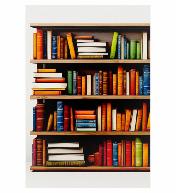 Painel de Festa Retangular 3D Estante Livros Casadinho 1,50m x 2,20
