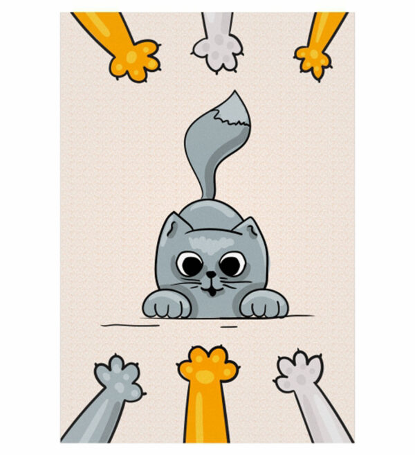 Painel de Festa Retangular 3D Gatos Casadinho 1,50m x 2,20