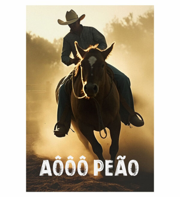 Painel de Festa Retangular 3D Cowboy Casadinho 1,50m x 2,20