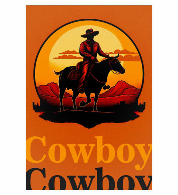 Painel de Festa Retangular 3D Cowboy Casadinho 1,50m x 2,20