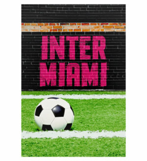 Painel de Festa Retangular 3D Inter Miami Messi Casadinho 1,50m x 2,20