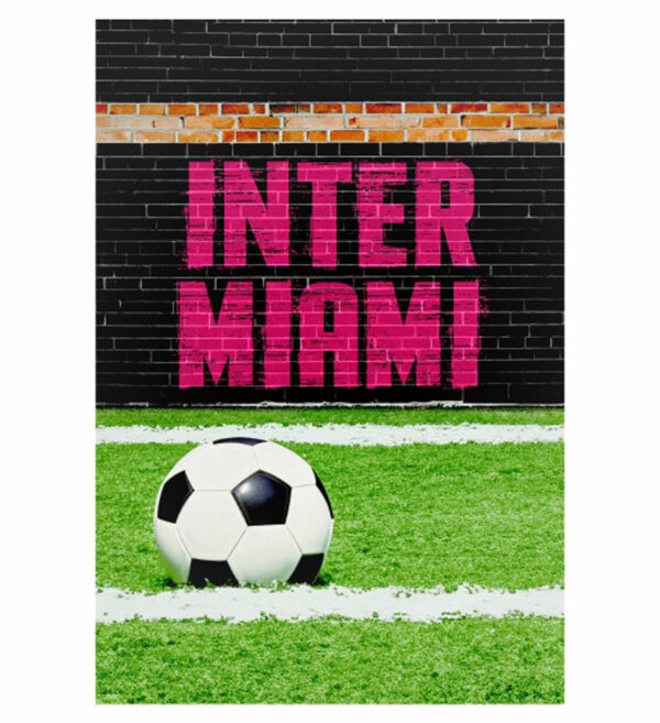 Painel de Festa Retangular 3D Inter Miami Messi Casadinho 1,50m x 2,20