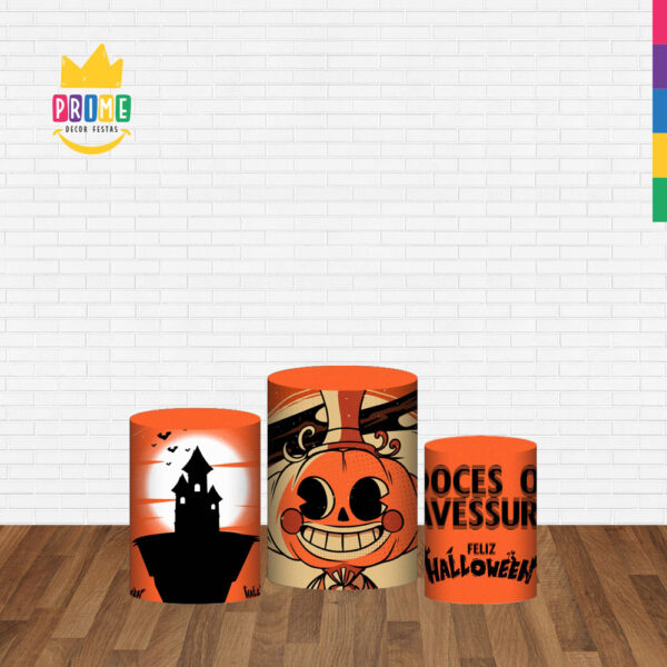Trio Capa Cilindro Halloween 3D Em Tecido Com Elástico - Image 2
