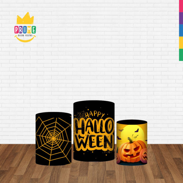 Trio Capa Cilindro Halloween 3D Em Tecido Com Elástico - Image 2