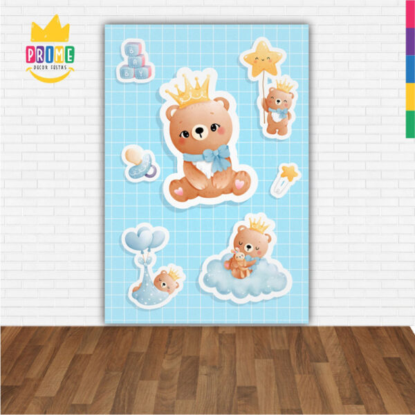 Painel de Festa Retangular 3D Ursinhos Casadinho 1,50m x 2,20 - Image 2