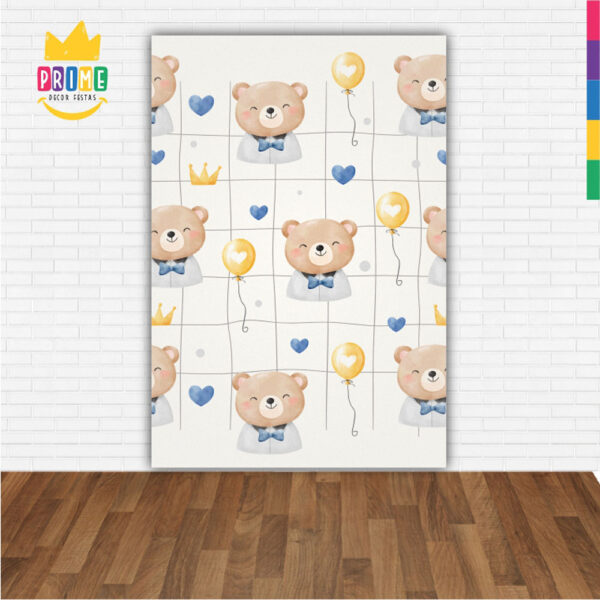 Painel de Festa Retangular 3D Ursinhos Casadinho 1,50m x 2,20 - Image 2