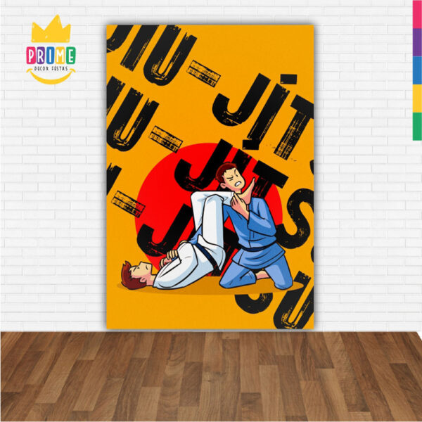 Painel de Festa Retangular 3D Jiu-Jitsu Casadinho 1,50m x 2,20 - Image 2