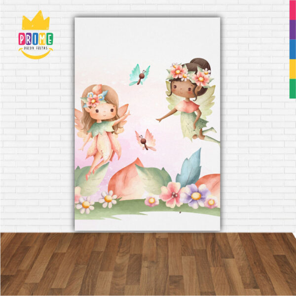 Painel de Festa Retangular 3D Fadas Casadinho 1,50m x 2,20 - Image 2