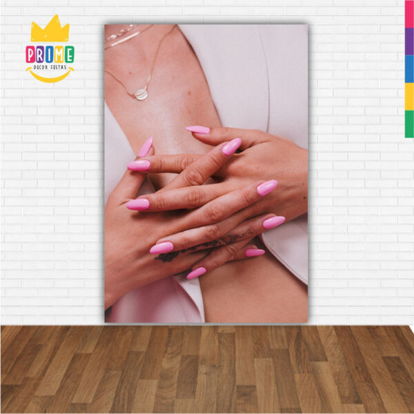 Painel de Festa Retangular 3D Unhas Manicure Casadinho 1,50m x 2,20 - Image 2