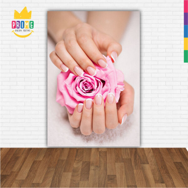 Painel de Festa Retangular 3D Unhas Manicure Casadinho 1,50m x 2,20 - Image 2