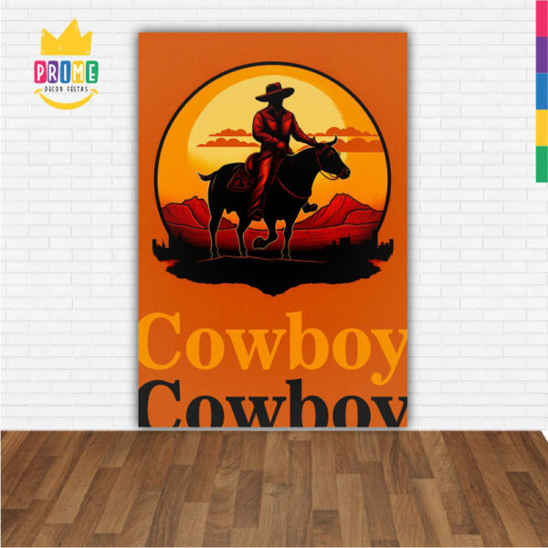 Painel de Festa Retangular 3D Cowboy Casadinho 1,50m x 2,20 - Image 2