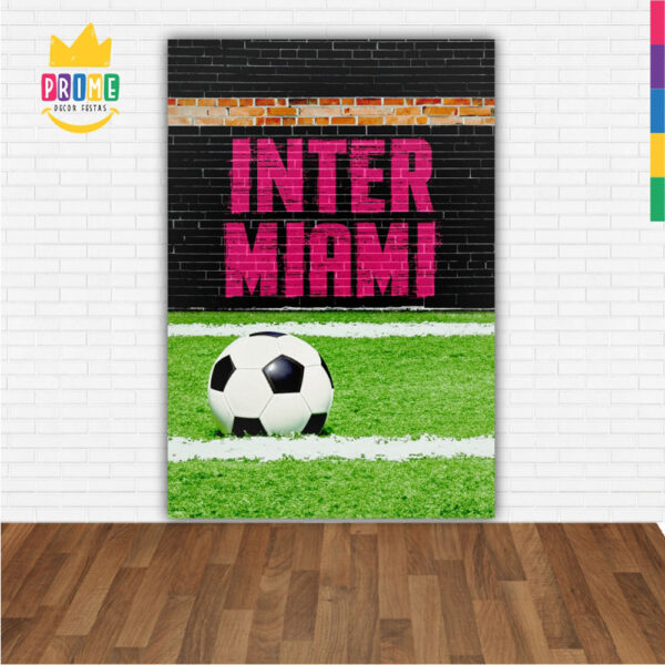 Painel de Festa Retangular 3D Inter Miami Messi Casadinho 1,50m x 2,20 - Image 2
