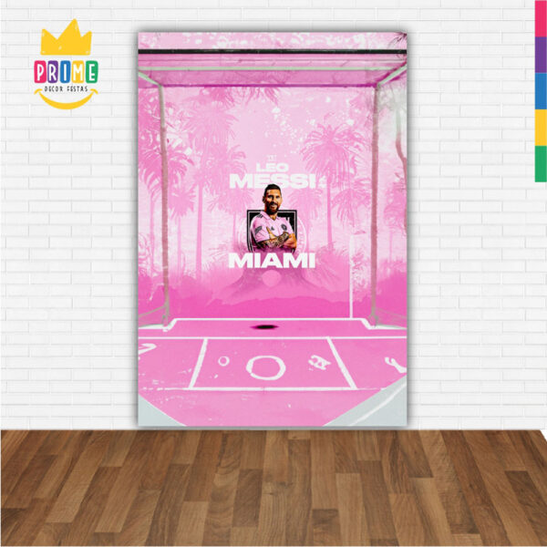Painel de Festa Retangular 3D Inter Miami Messi Casadinho 1,50m x 2,20 - Image 2