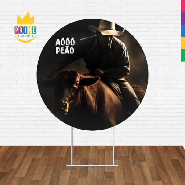 Painel Redondo 3D Cowboy Tecido Sublimado 1,50m x 1,50m - Image 2
