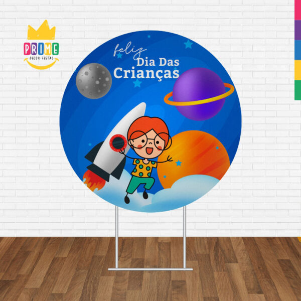 Painel Redondo 3D Dia das Crianças Tecido Sublimado 1,50m x 1,50m - Image 2