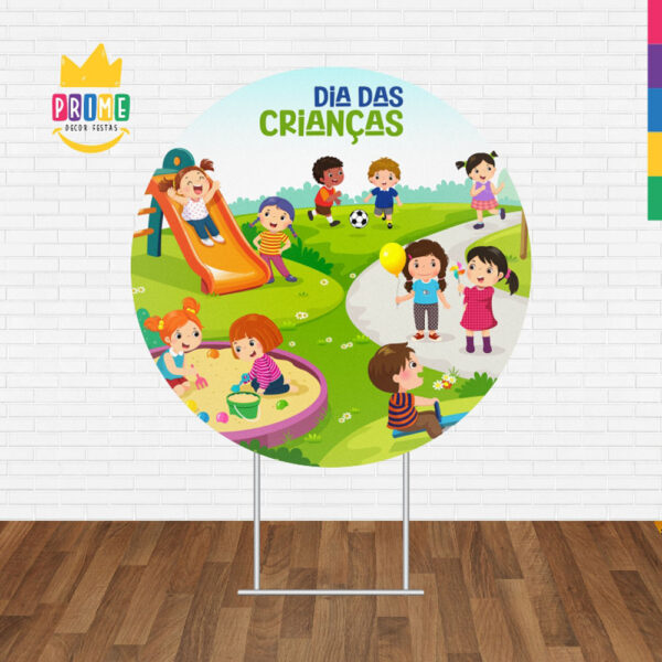 Painel Redondo 3D Dia das Crianças Tecido Sublimado 1,50m x 1,50m - Image 2