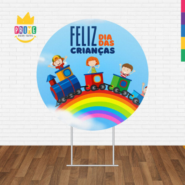 Painel Redondo 3D Dia das Crianças Tecido Sublimado 1,50m x 1,50m - Image 2